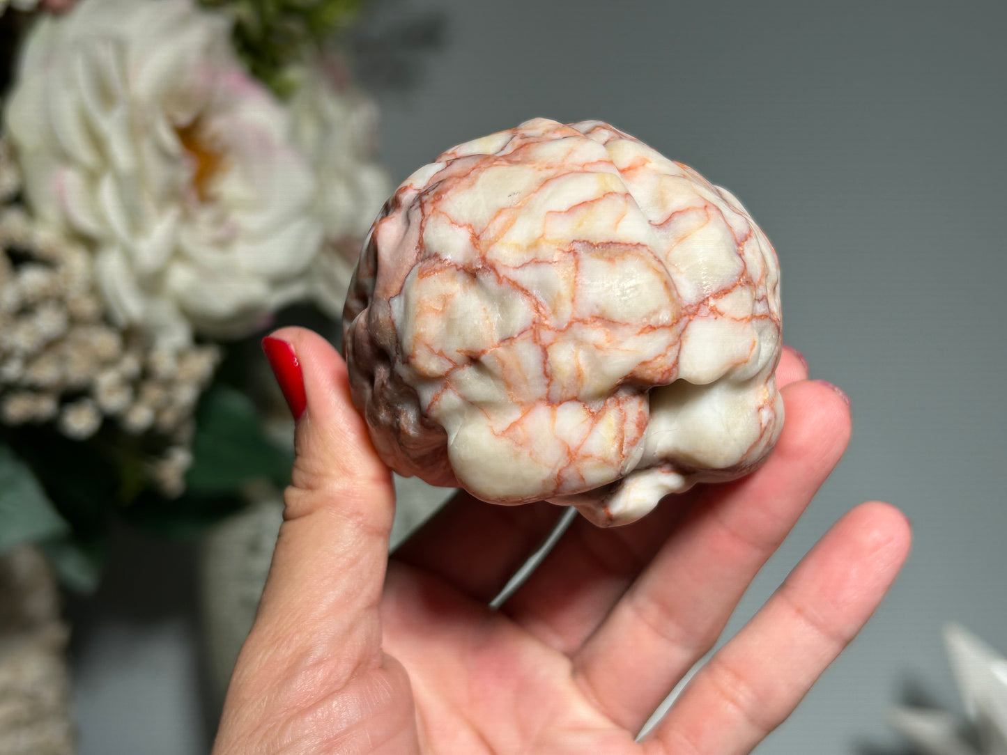 Red Vein Jasper Brain (3.2", 81mm)
