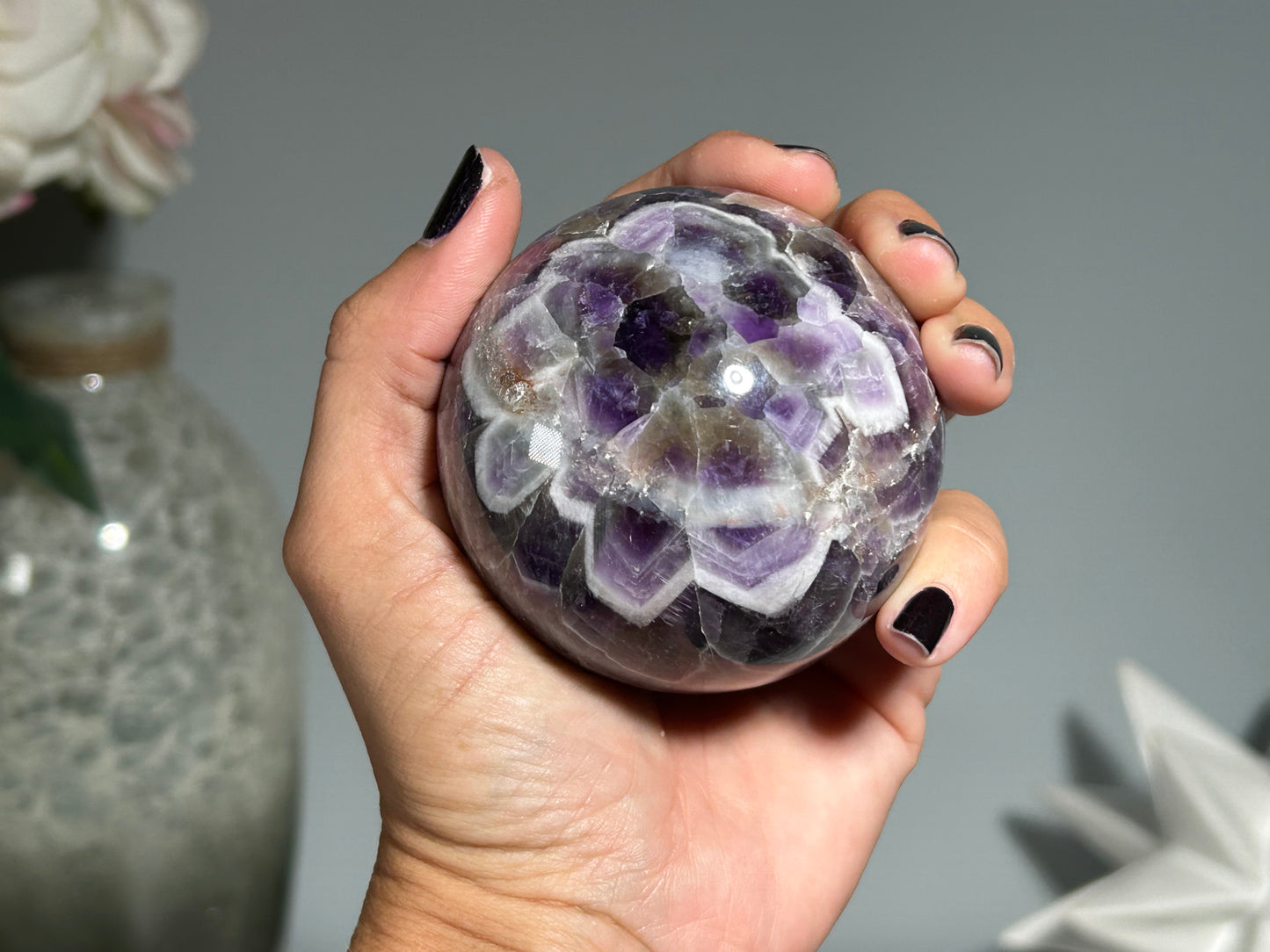 Chevron Amethyst Sphere (2.6", 65mm)