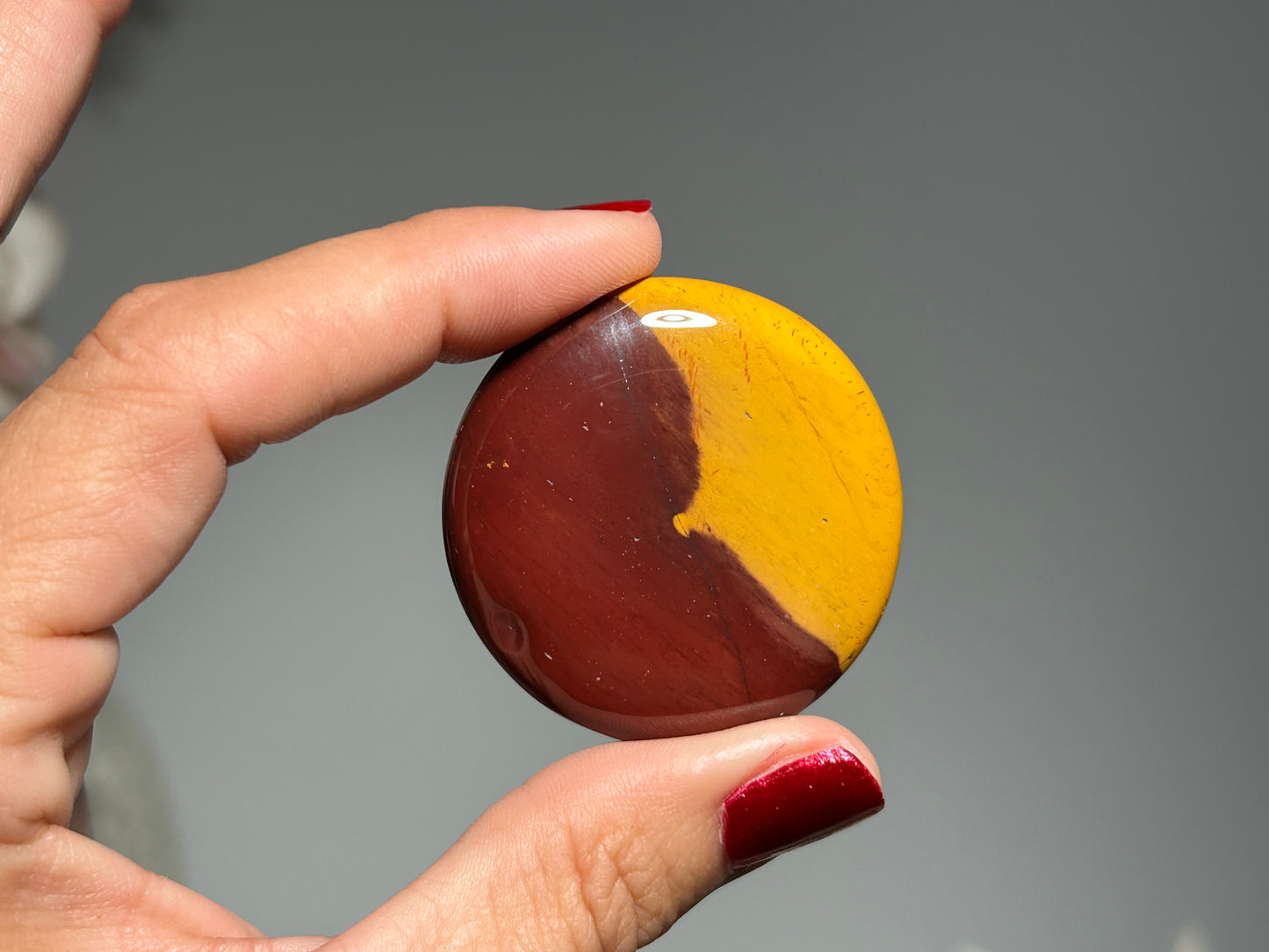 Flat Mookaite Palm Stone