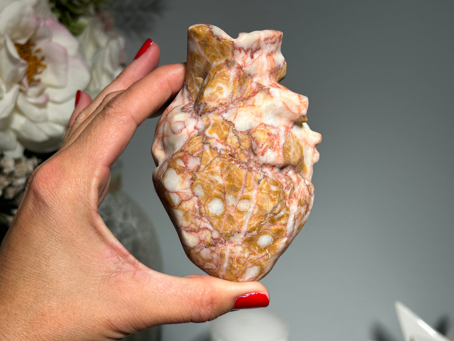Red Vein Jasper Heart (4.2", 107mm)
