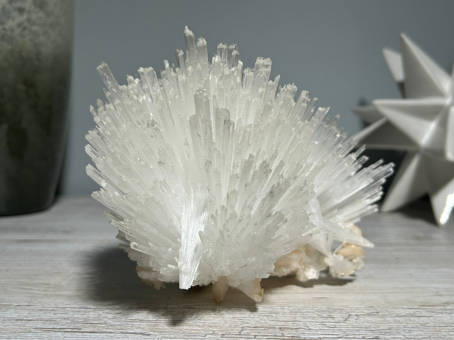 Natural Scolecite with Stilbite Cluster (6.6", 168mm)