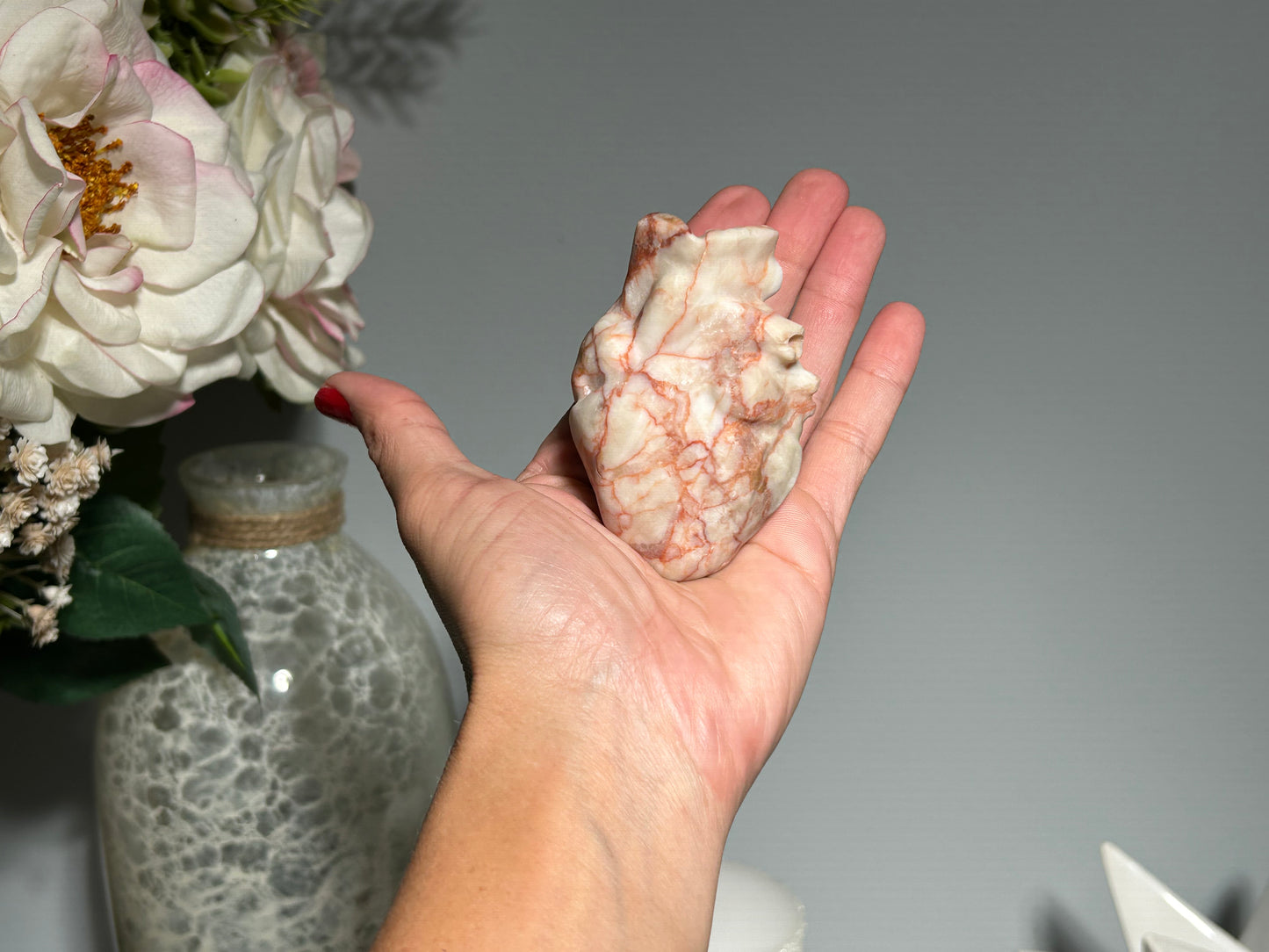 Red Vein Jasper Heart (2.9", 73mm)