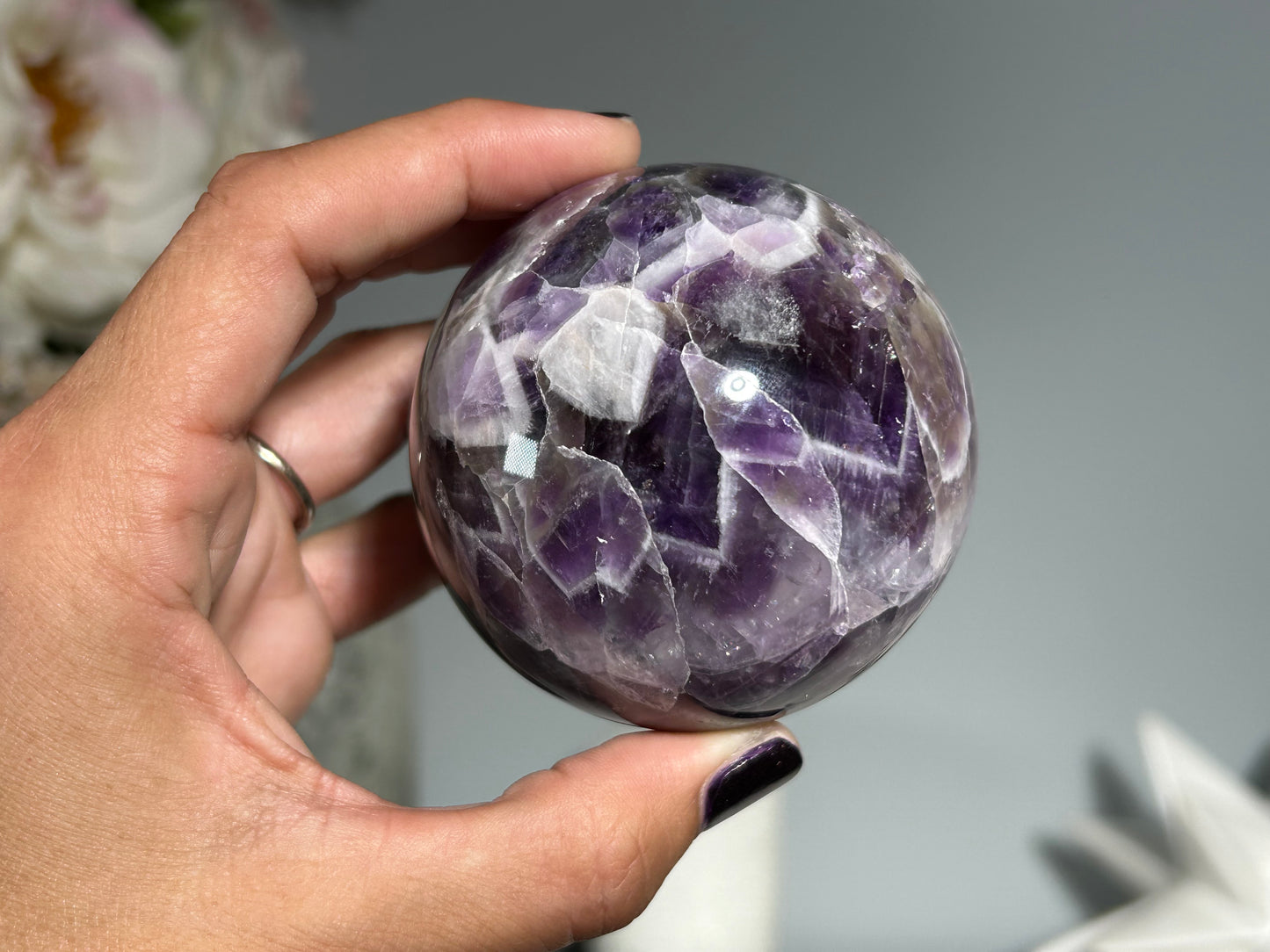 Chevron Amethyst Sphere (2.5", 64mm)