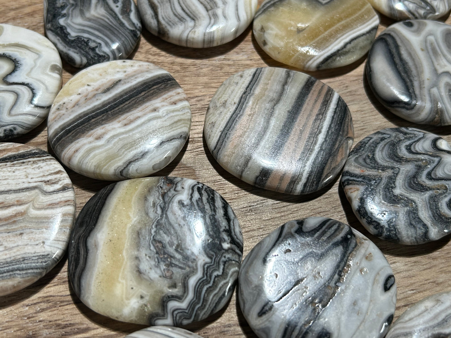 Lace Calcite Flat Palm Stone