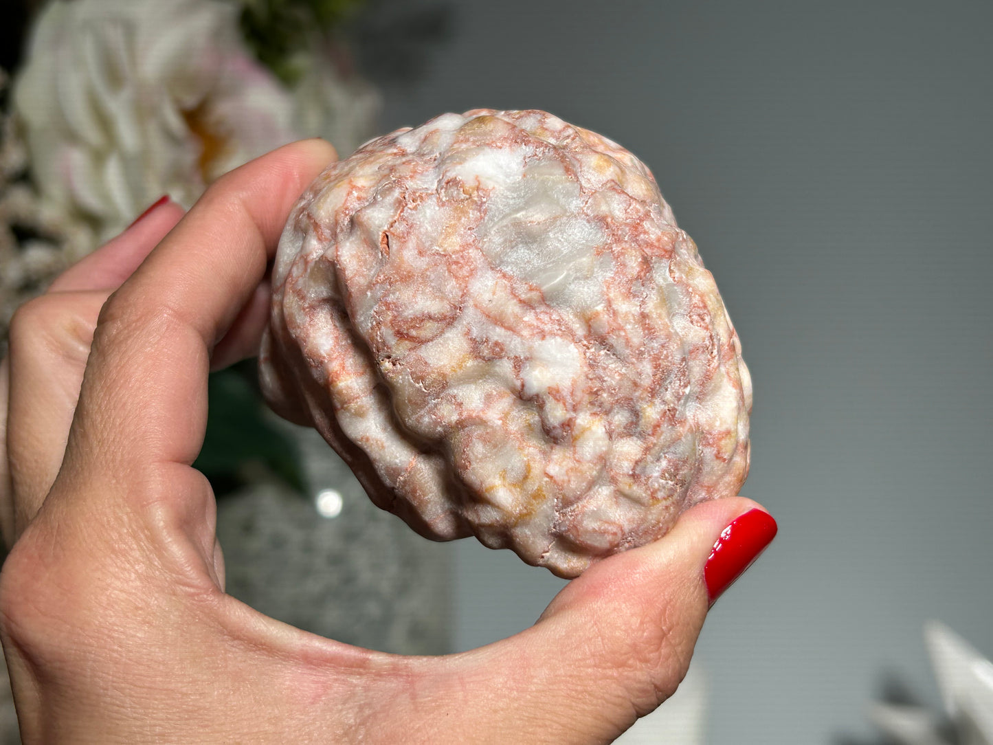 Red Vein Jasper Brain (3.2", 80mm)