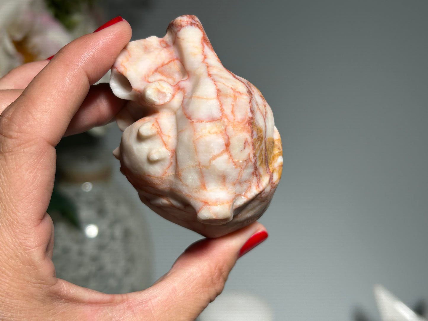 Red Vein Jasper Heart (2.9", 73mm)