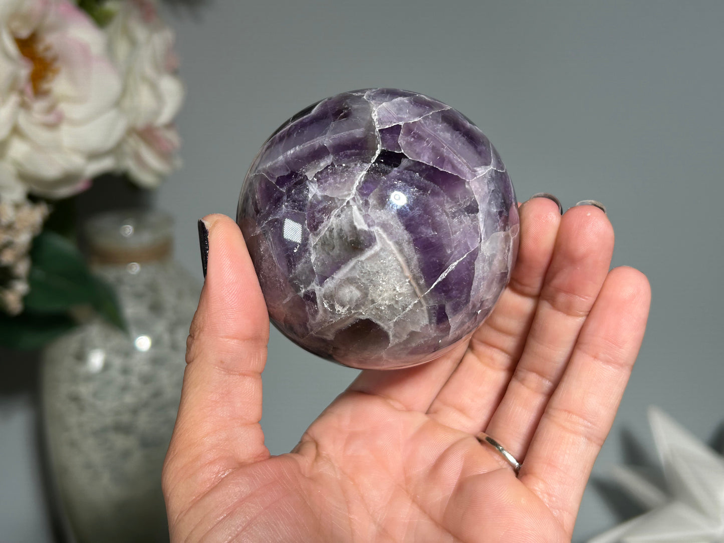 Chevron Amethyst Sphere (2.5", 64mm)