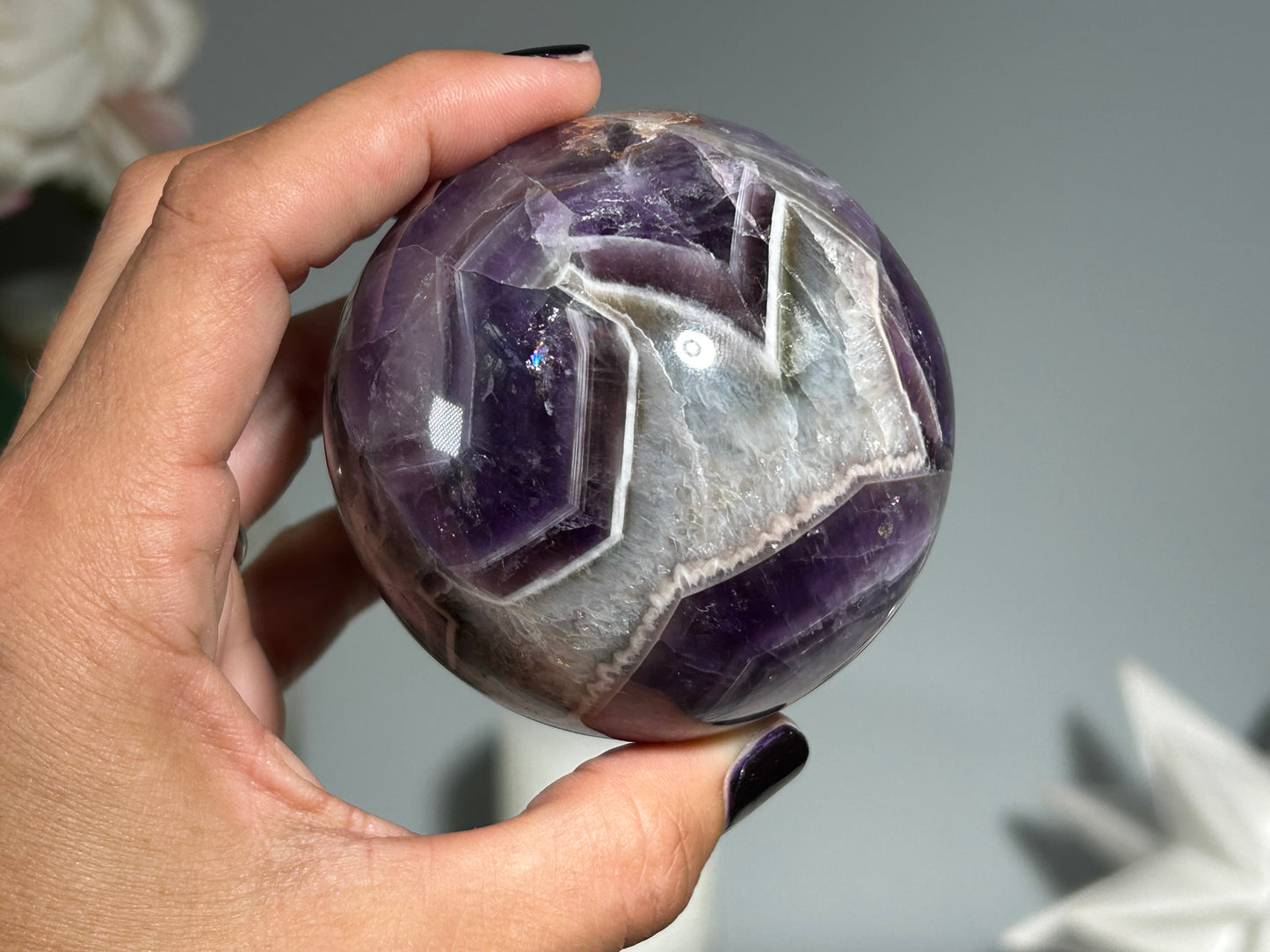Chevron Amethyst Sphere (2.7", 68mm)