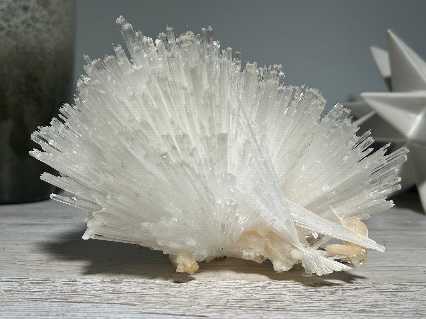 Natural Scolecite with Stilbite Cluster (6.6", 168mm)