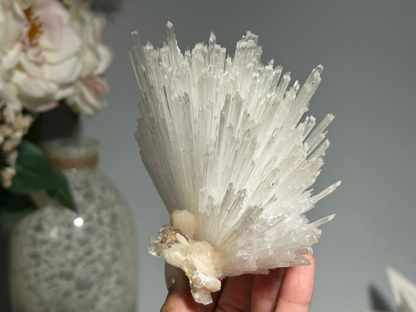 Natural Scolecite with Stilbite Cluster (4.9", 124mm)