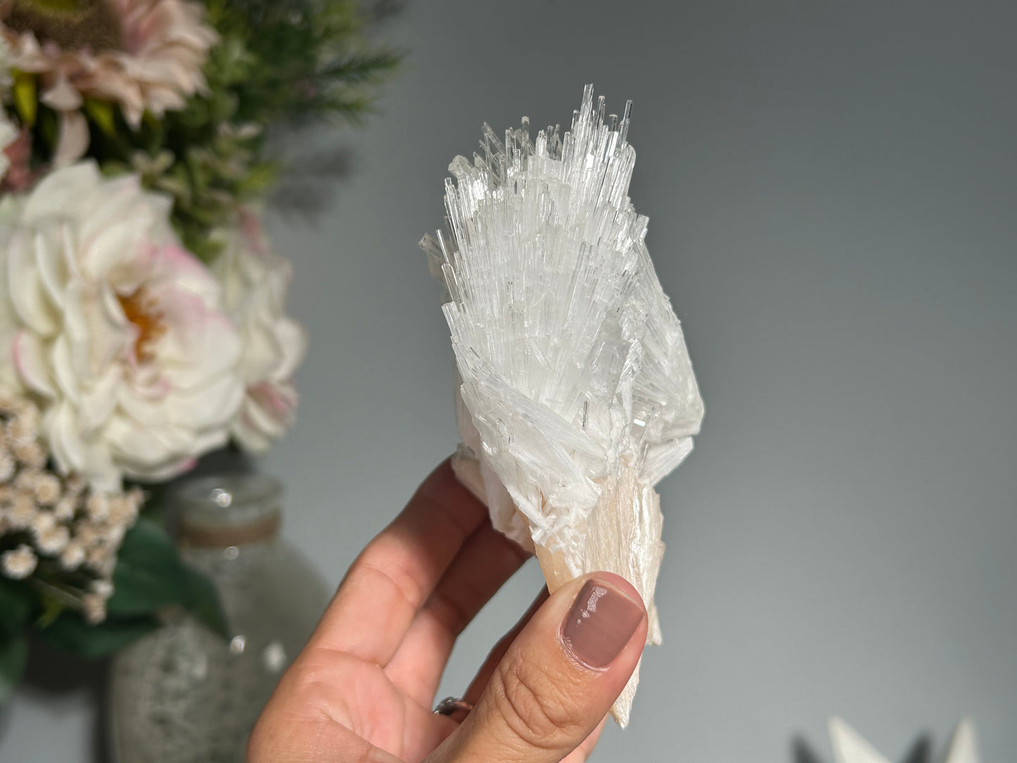 Natural Scolecite with Stilbite Cluster (4.7". 119mm)