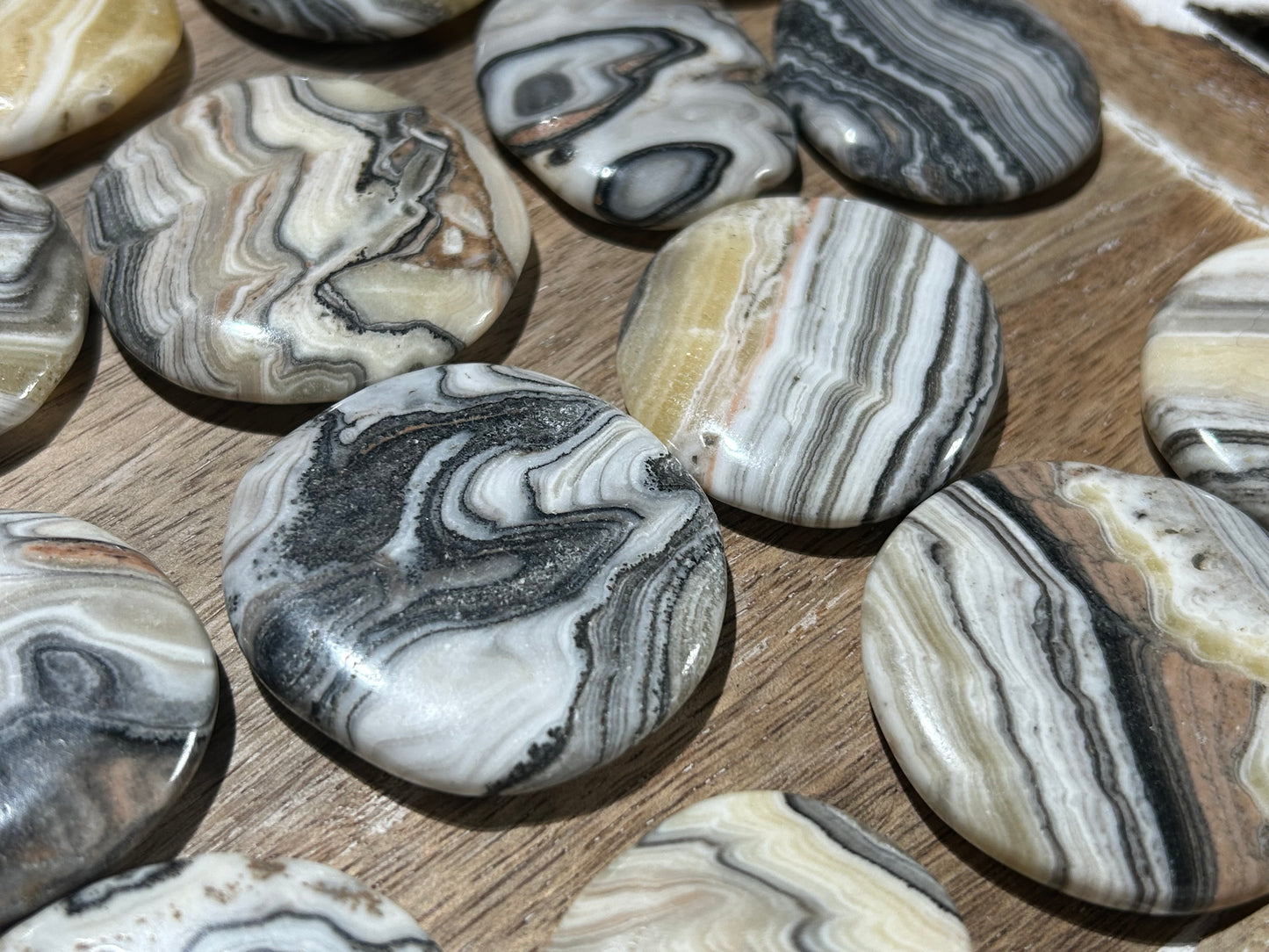 Lace Calcite Flat Palm Stone