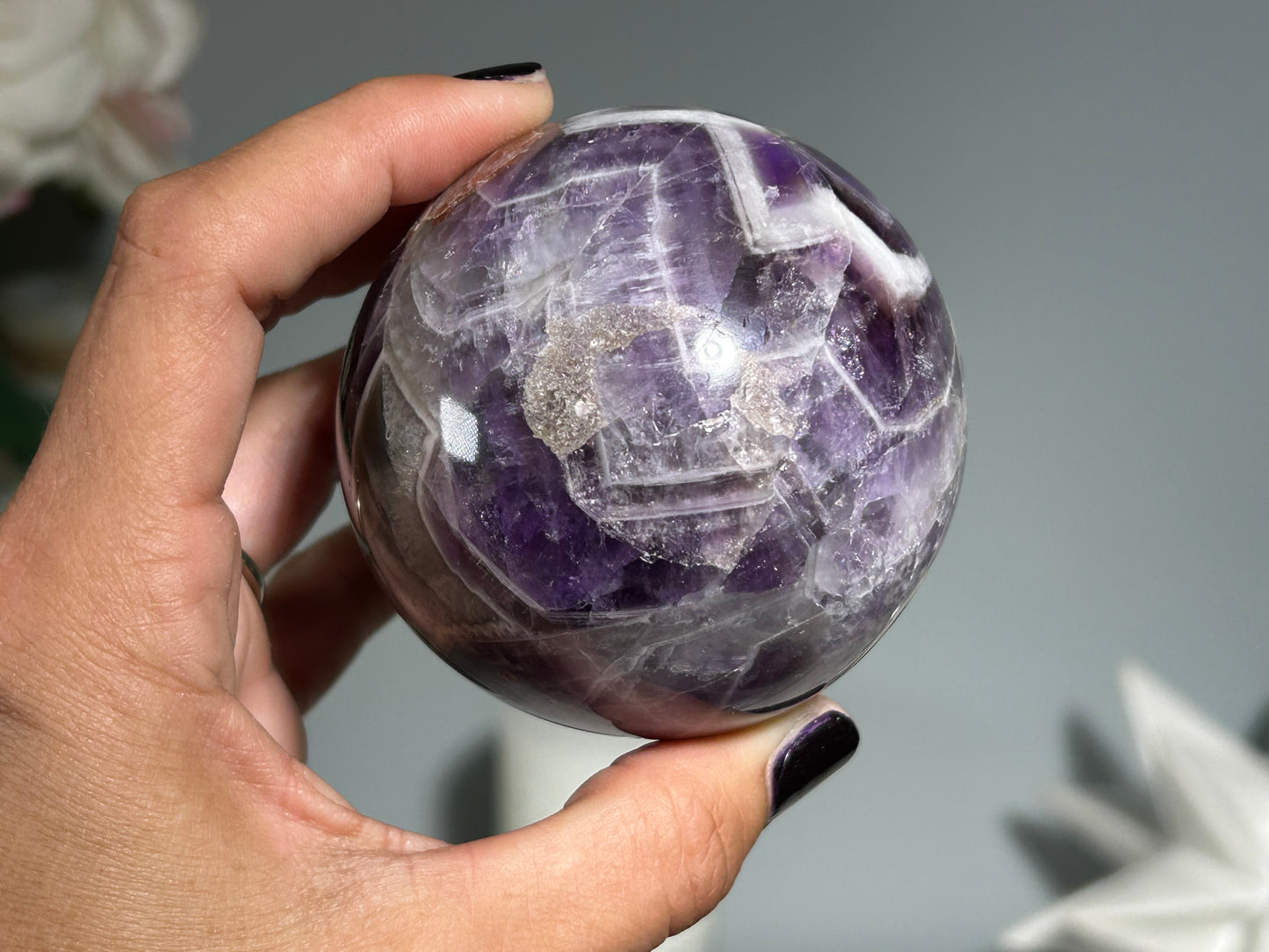 Chevron Amethyst Sphere (2.7", 68mm)