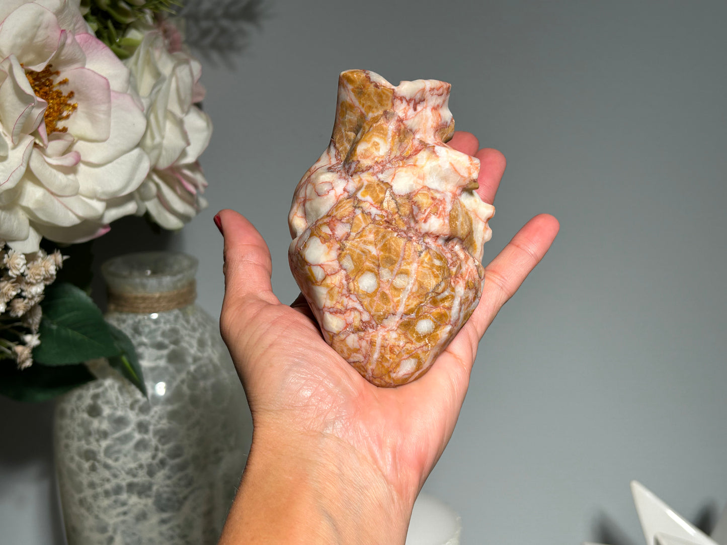 Red Vein Jasper Heart (4.2", 107mm)