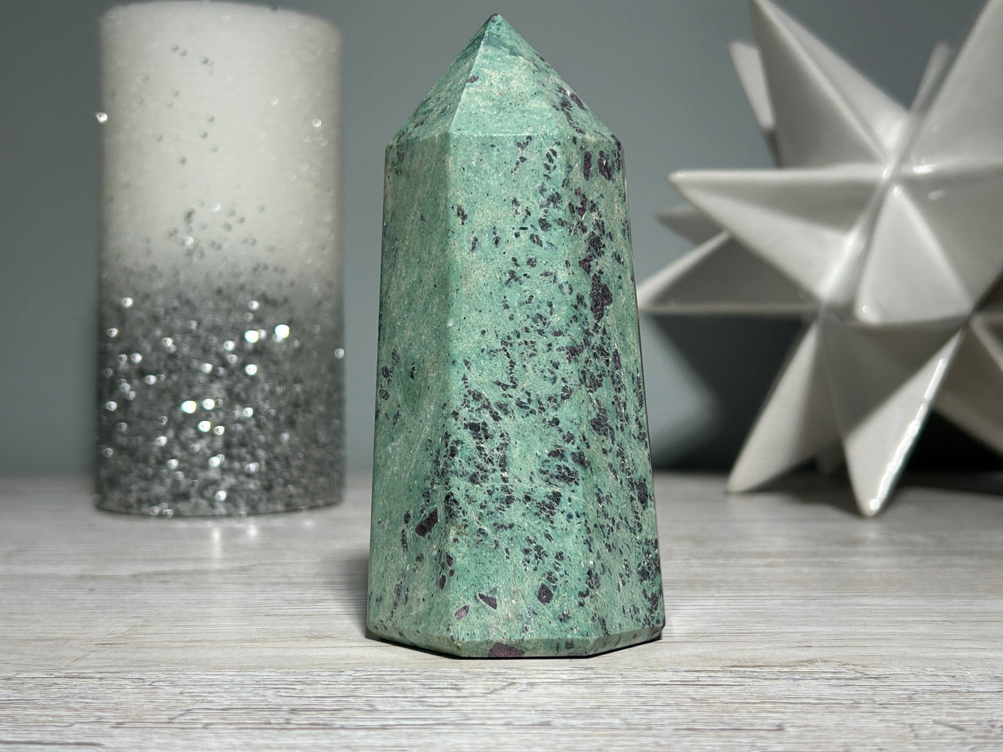 Ruby Fuchsite Tower (4.6", 116mm)