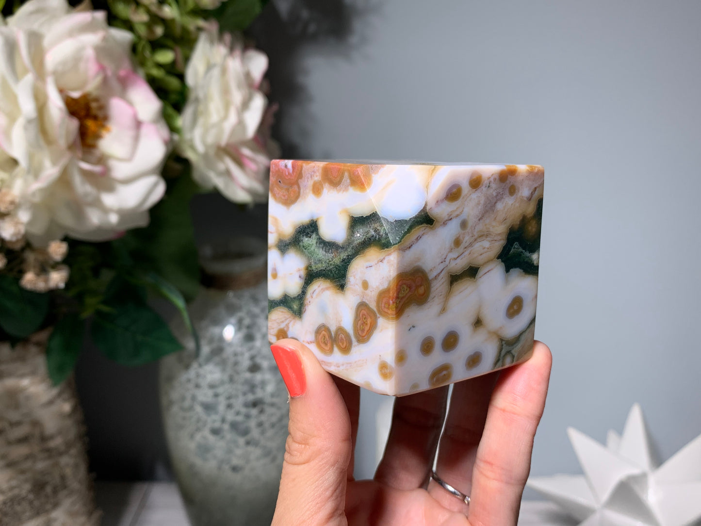 8th Vein Ocean Jasper Cube (2.1", 54mm)