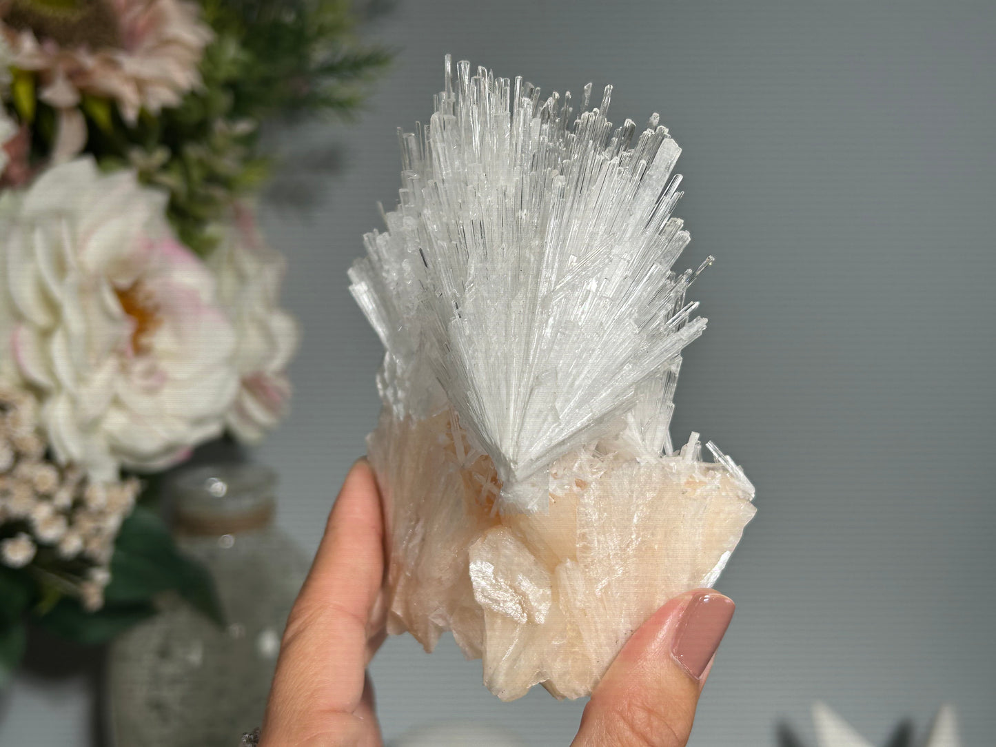 Natural Scolecite with Stilbite Cluster (4.7". 119mm)