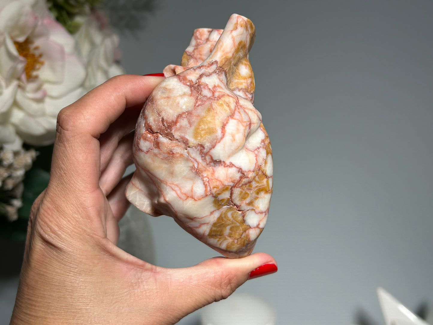 Red Vein Jasper Heart (4.2", 107mm)