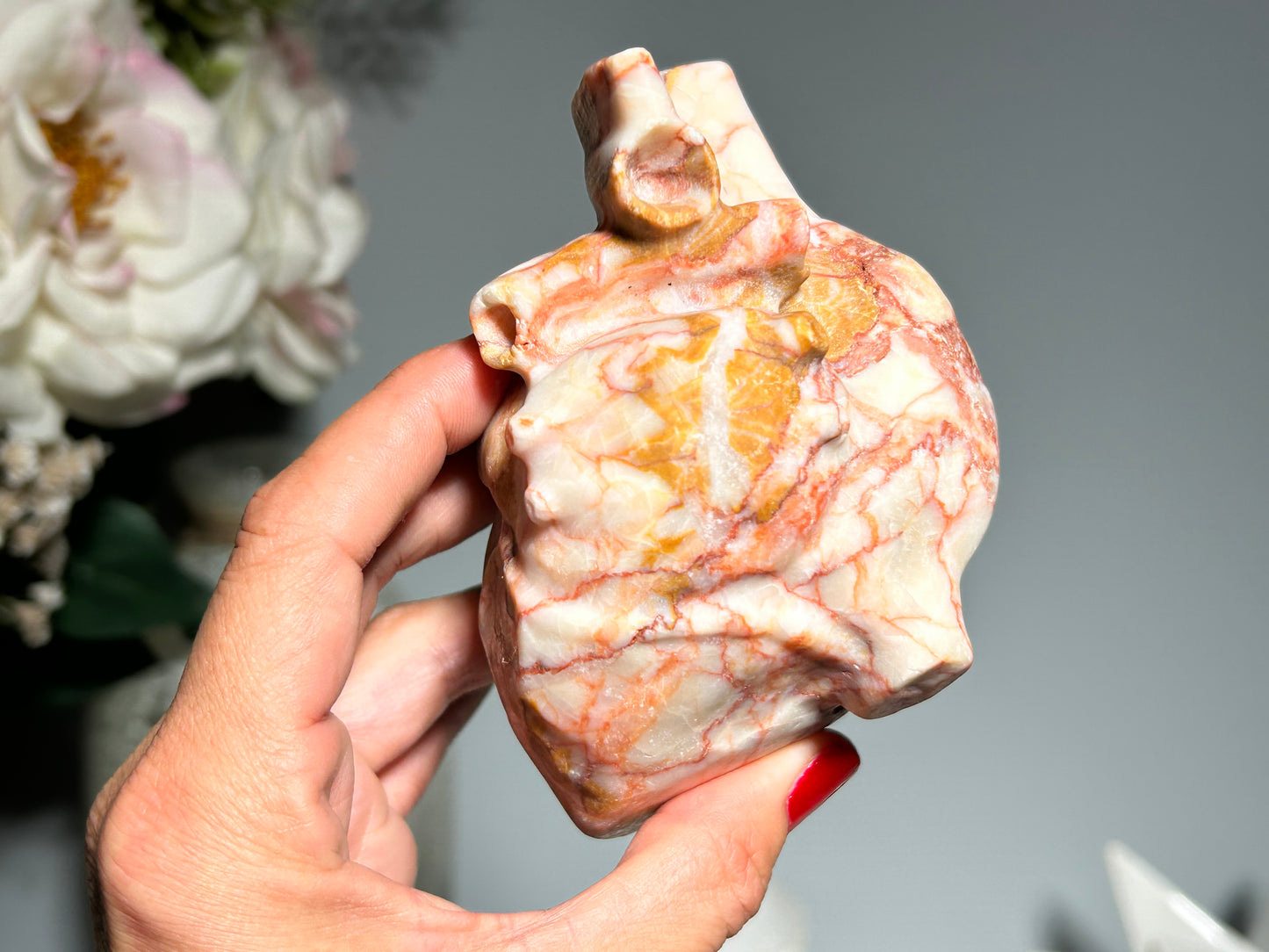 Red Vein Jasper Heart (4.2", 107mm)