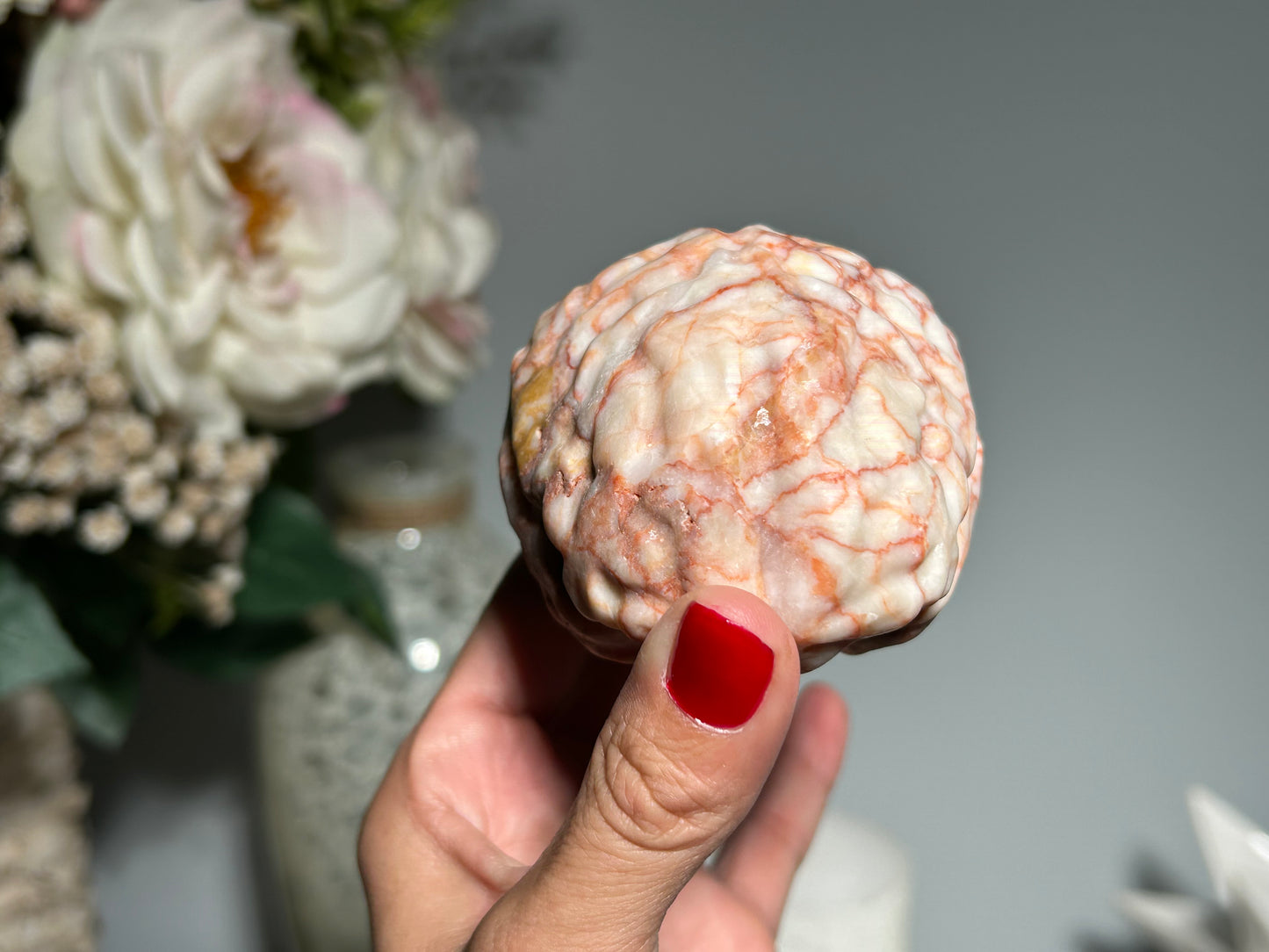 Red Vein Jasper Brain (3.2", 81mm)