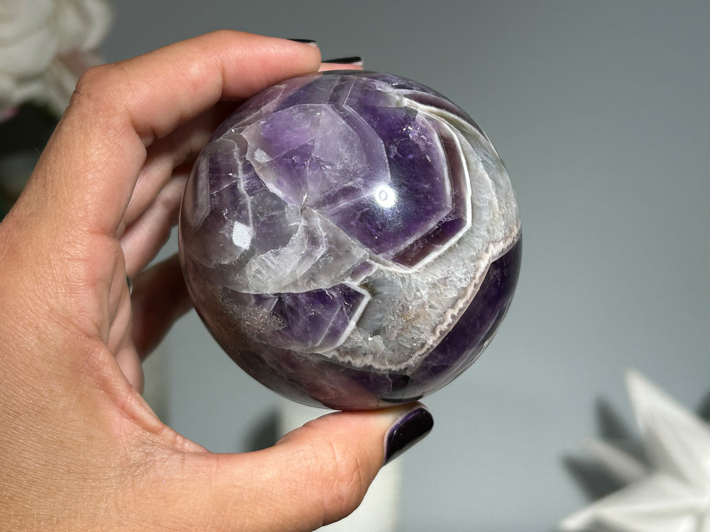 Chevron Amethyst Sphere (2.7", 68mm)