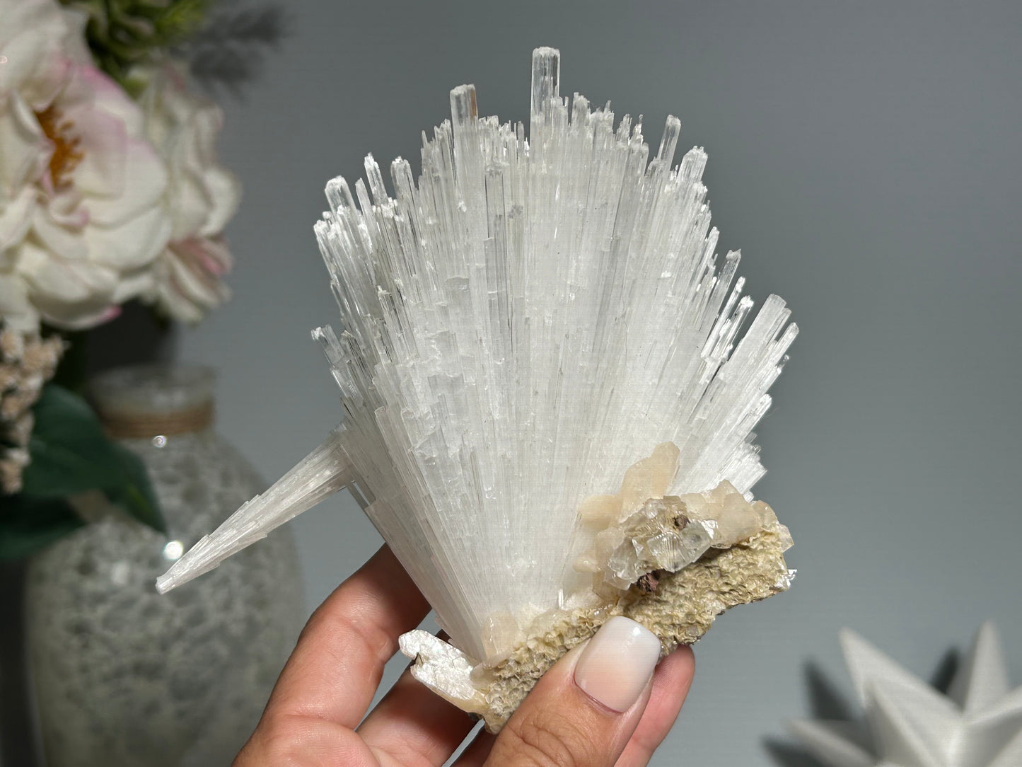 Natural Scolecite with Stilbite Cluster (4.9", 124mm)