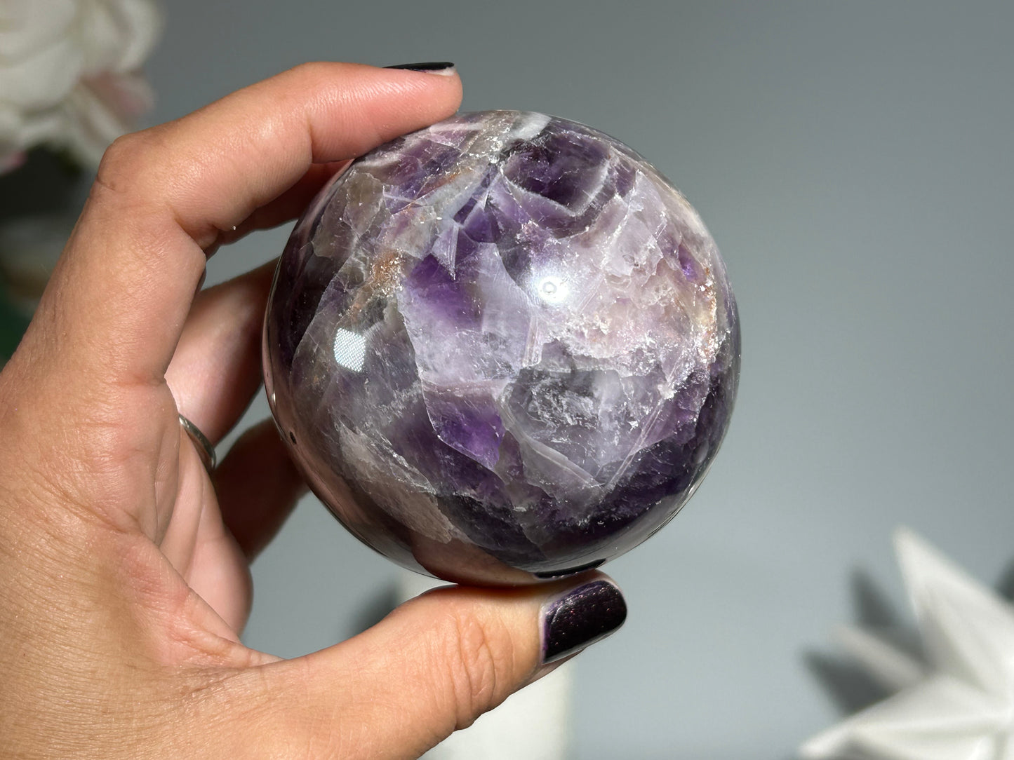 Chevron Amethyst Sphere (2.6", 65mm)