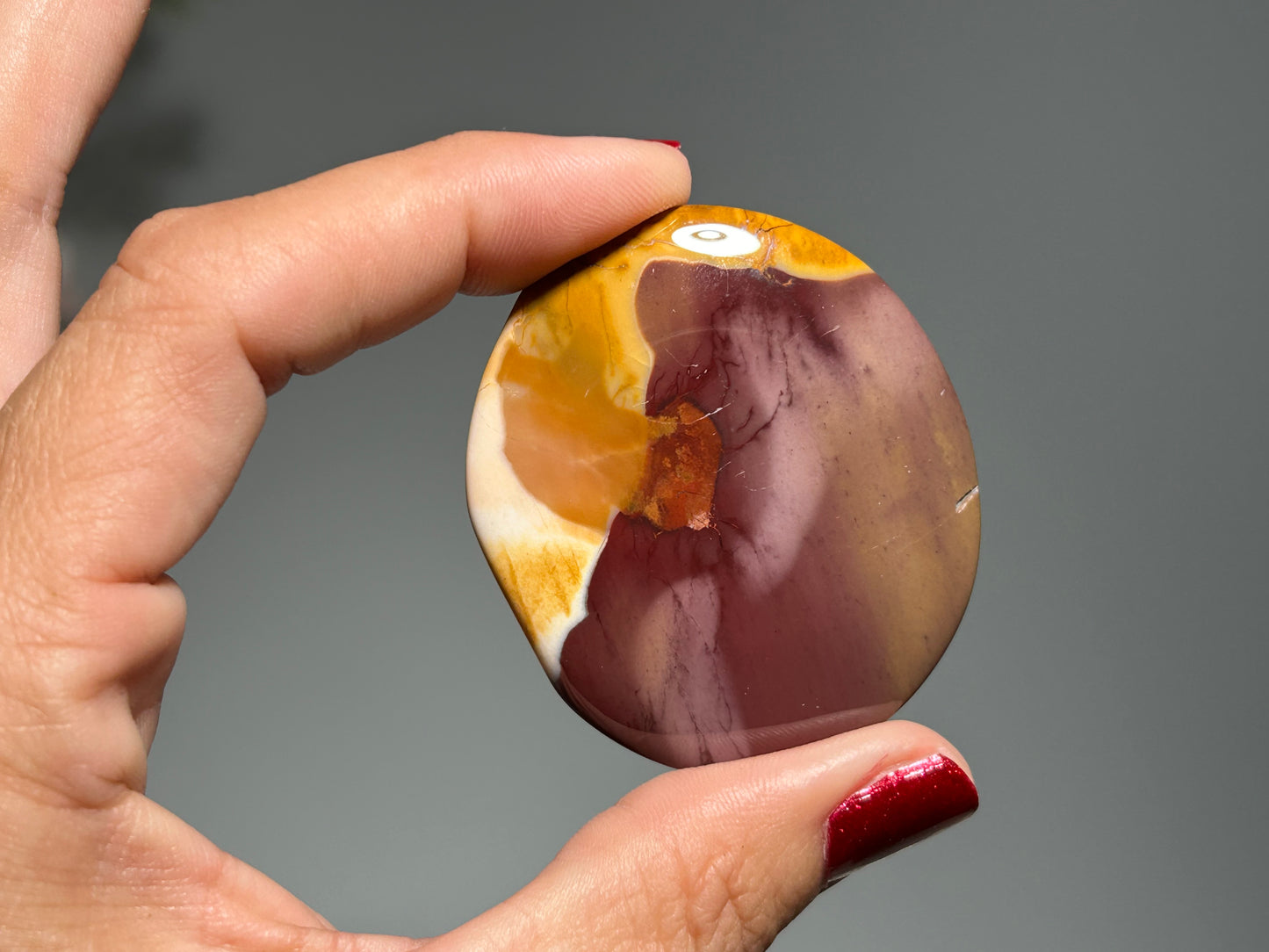 Flat Mookaite Palm Stone