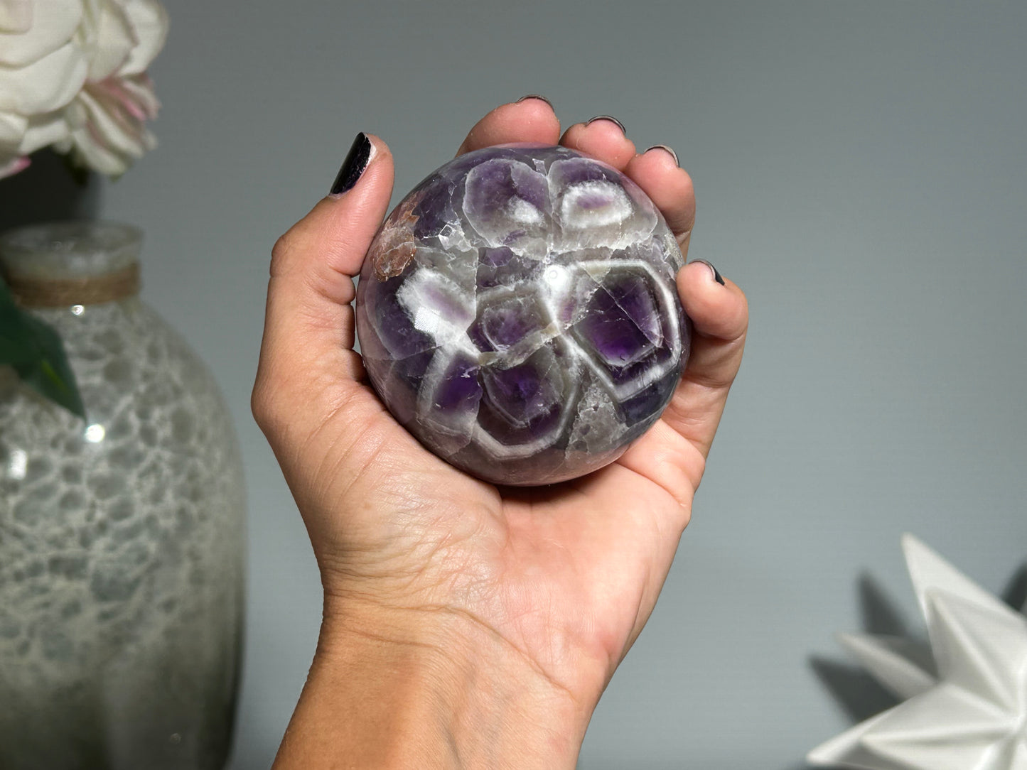 Chevron Amethyst Sphere (2.7", 68mm)