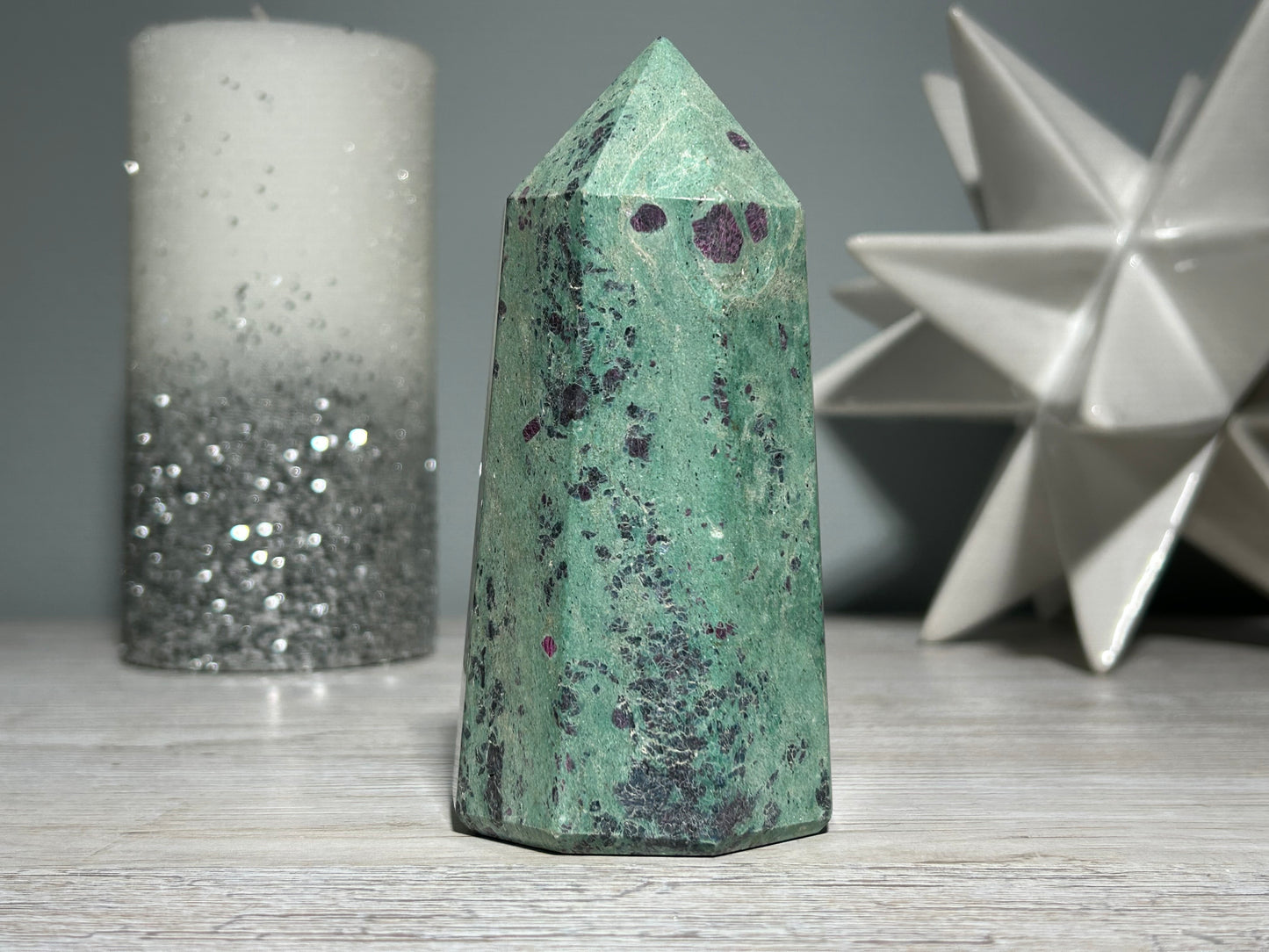 Ruby Fuchsite Tower (4.6", 116mm)