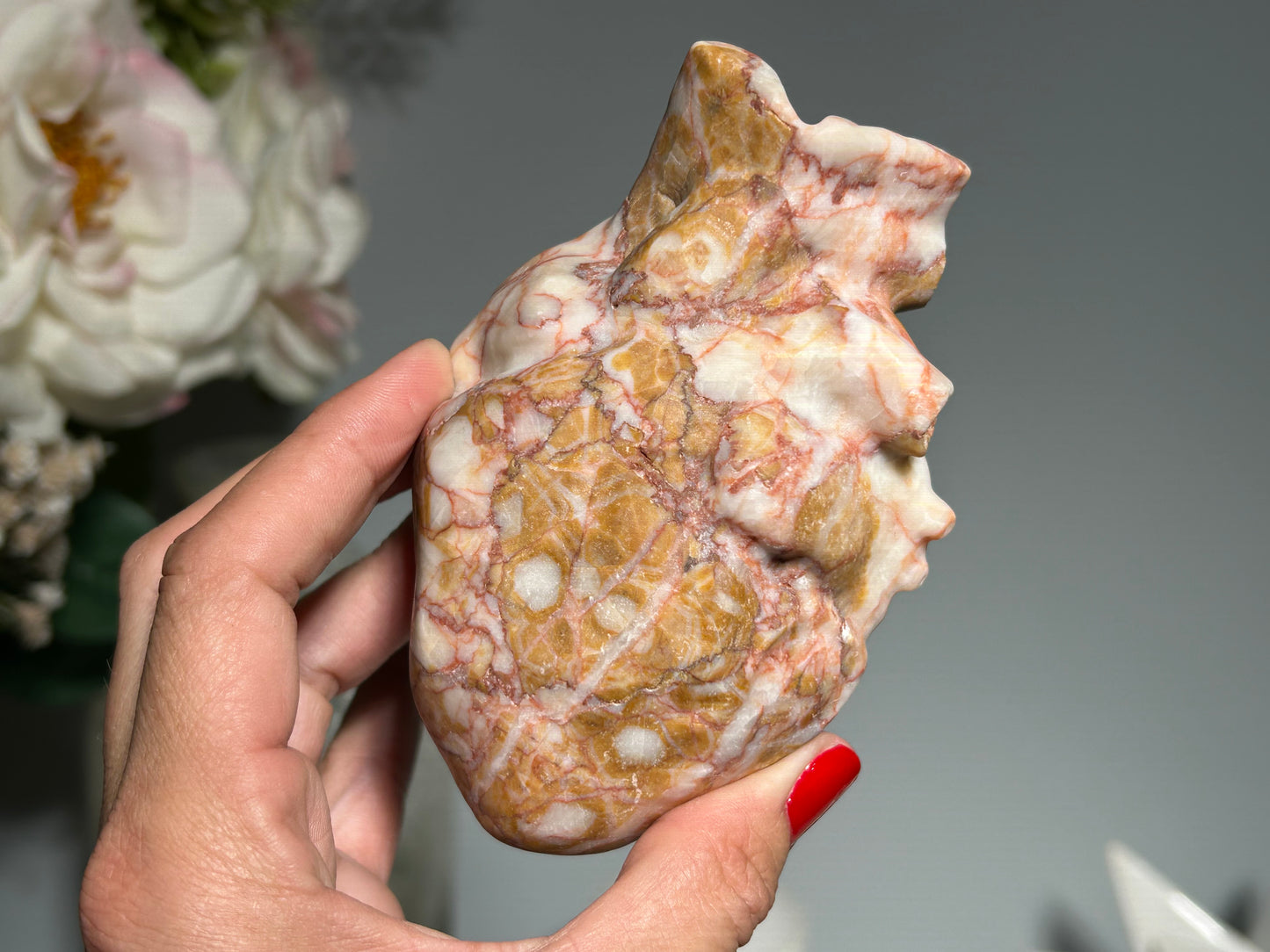Red Vein Jasper Heart (4.2", 107mm)