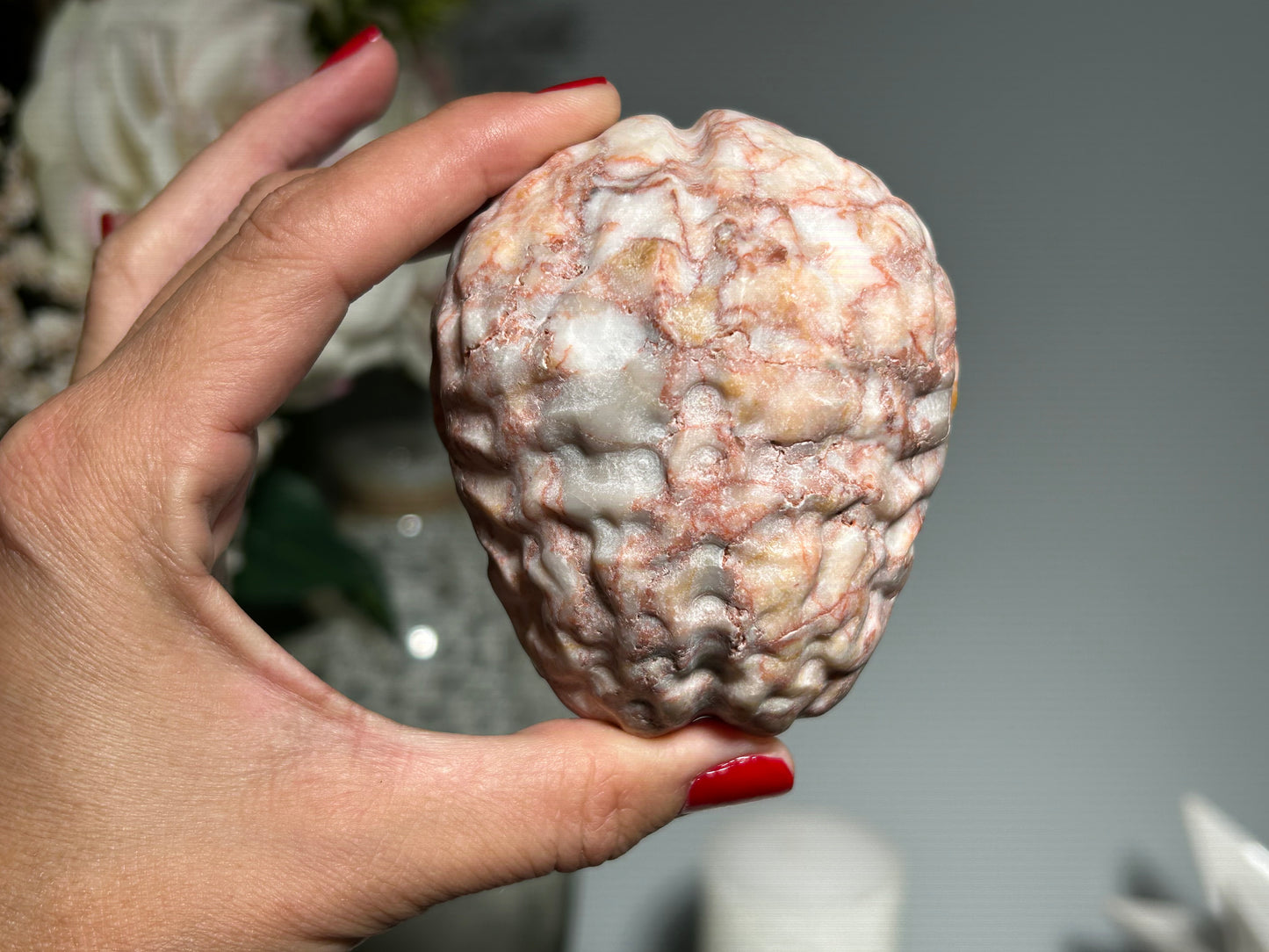 Red Vein Jasper Brain (3.2", 80mm)