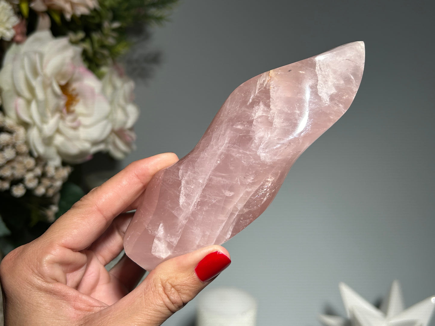 Rose Quartz Flame (5.2", 133mm)