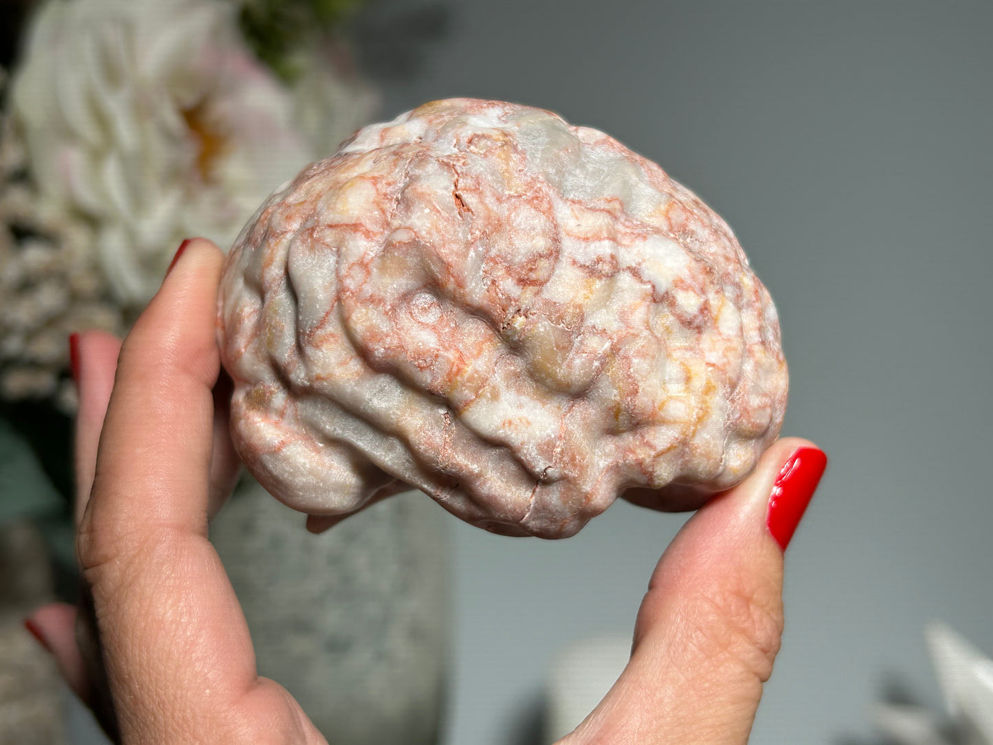 Red Vein Jasper Brain (3.2", 80mm)