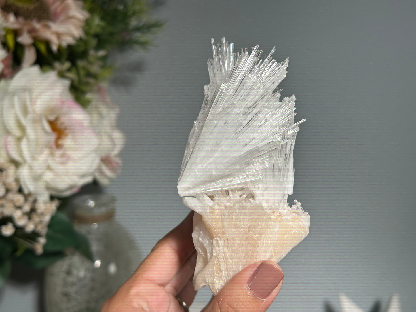 Natural Scolecite with Stilbite Cluster (4.7". 119mm)