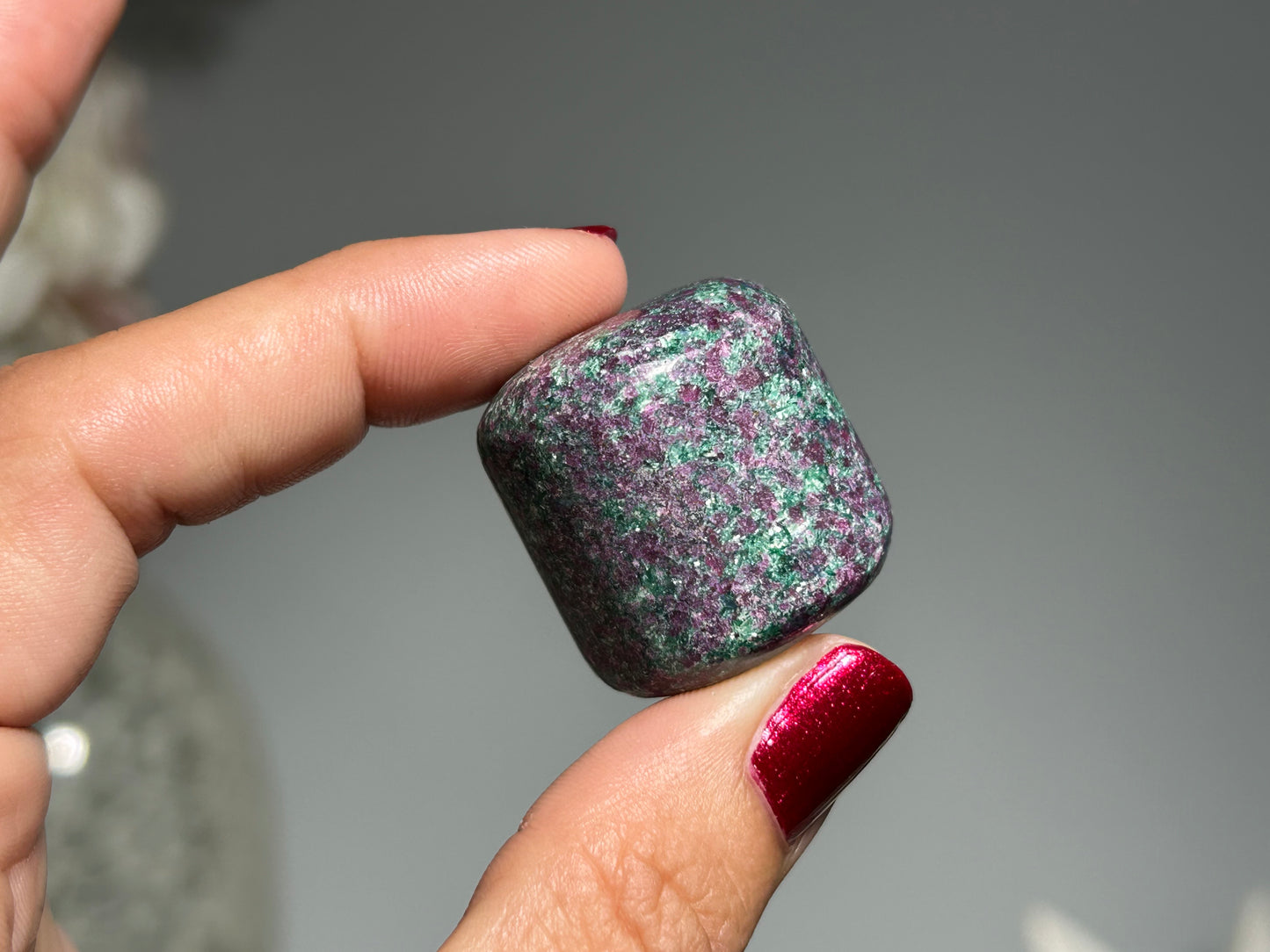 Tumbled Ruby in Kyanite or Fuchsite