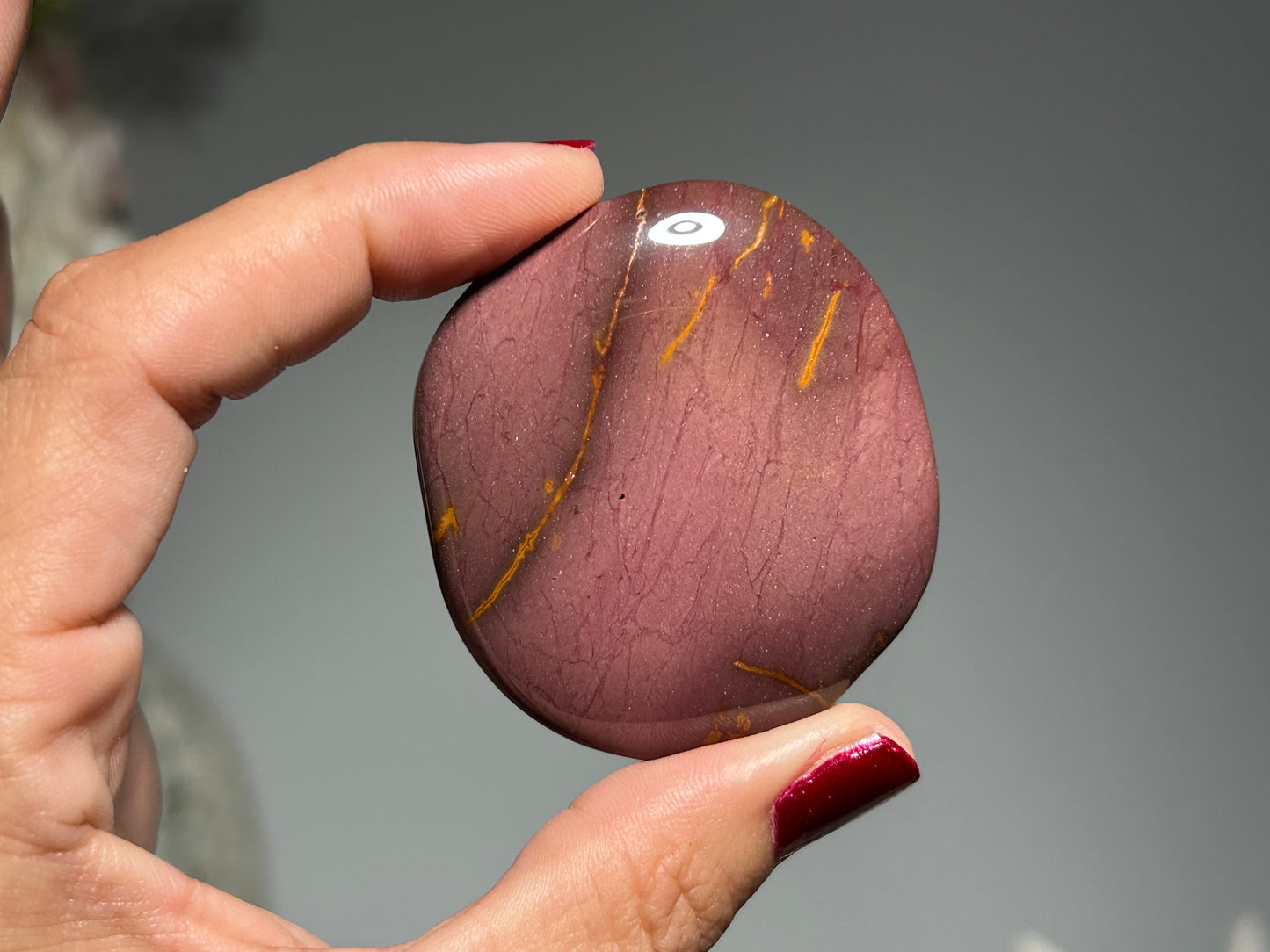 Flat Mookaite Palm Stone