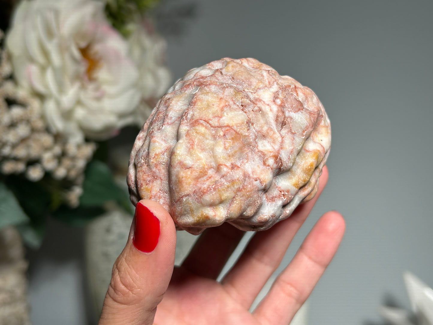 Red Vein Jasper Brain (3.2", 80mm)