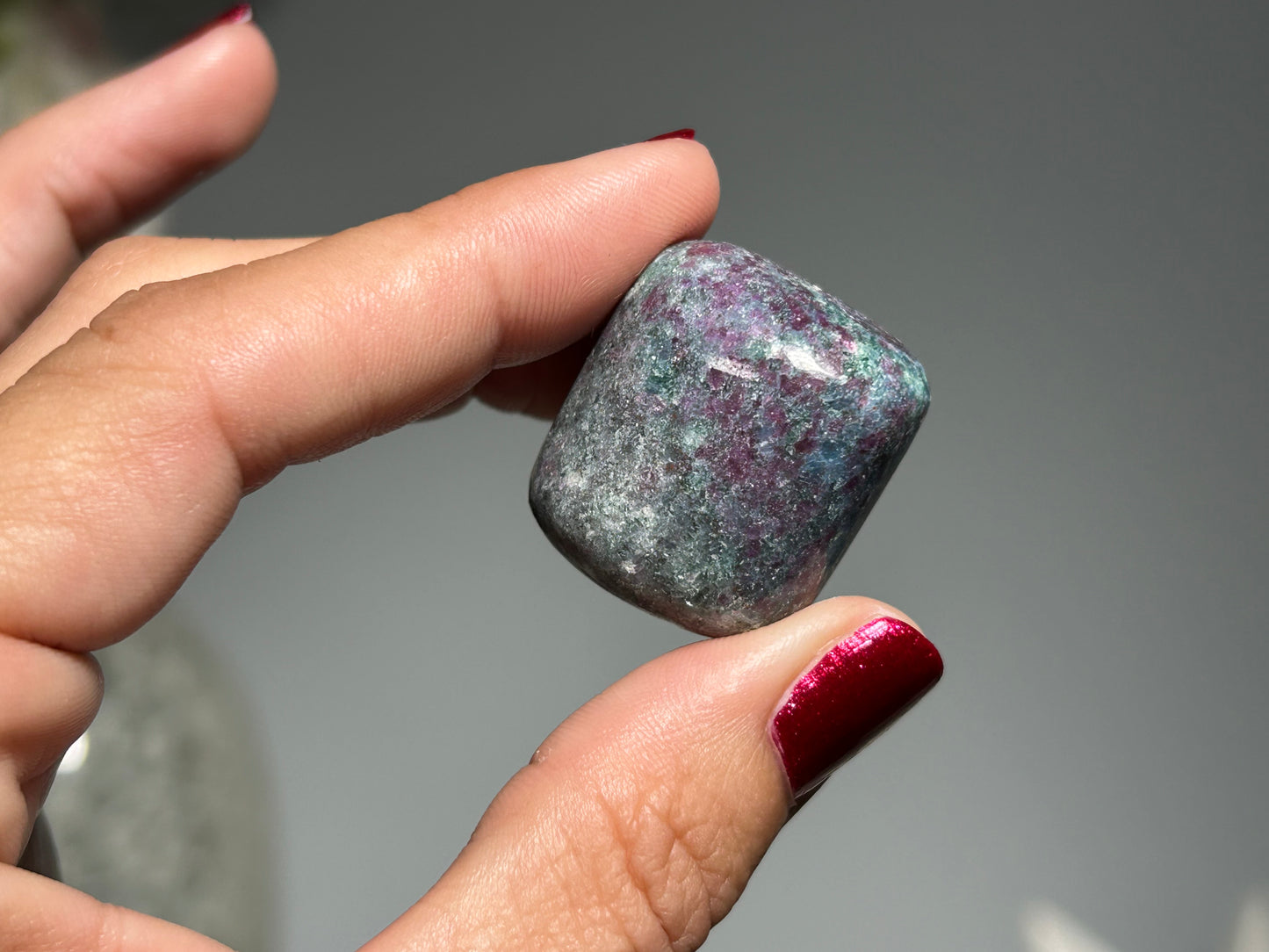 Tumbled Ruby in Kyanite or Fuchsite