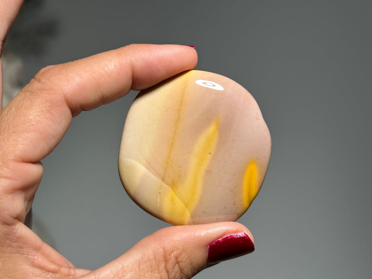 Flat Mookaite Palm Stone