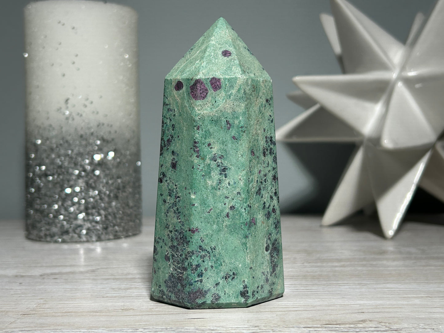 Ruby Fuchsite Tower (4.6", 116mm)