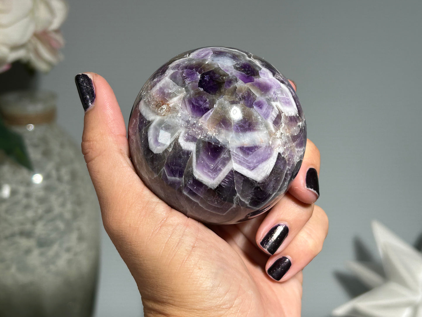 Chevron Amethyst Sphere (2.6", 65mm)