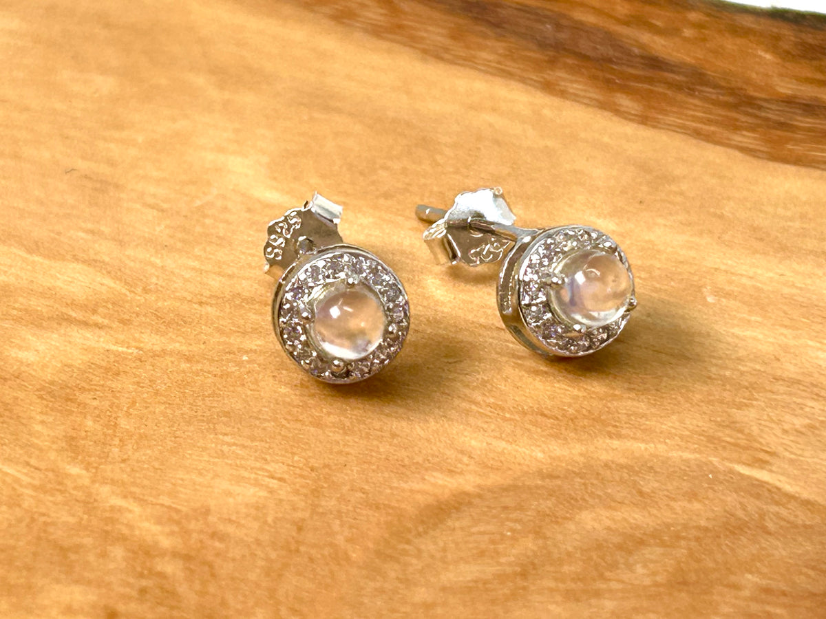 Rainbow Moonstone Earrings