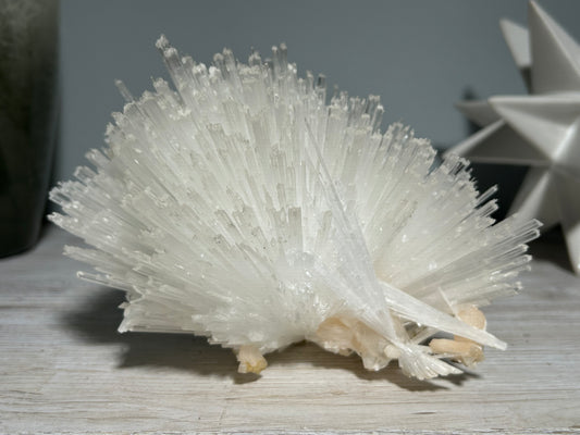 Natural Scolecite with Stilbite Cluster (6.6", 168mm)