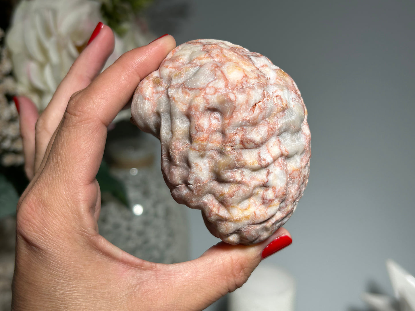 Red Vein Jasper Brain (3.2", 80mm)