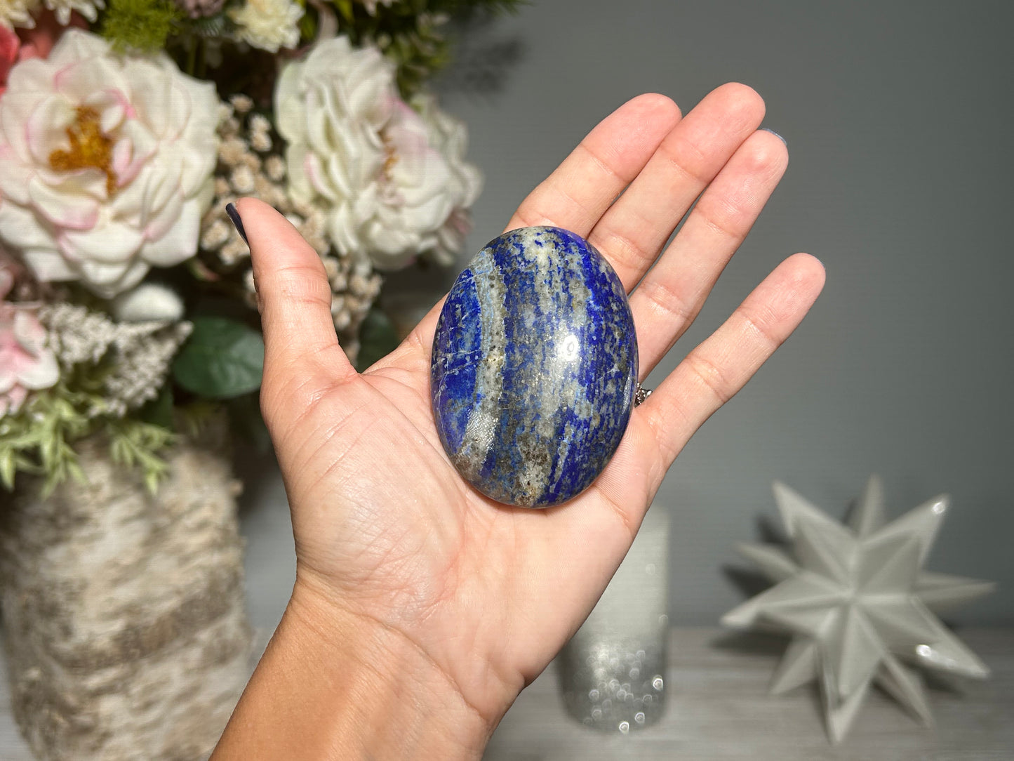 Lapis Lazuli Palm Stone (2.7", 68mm)
