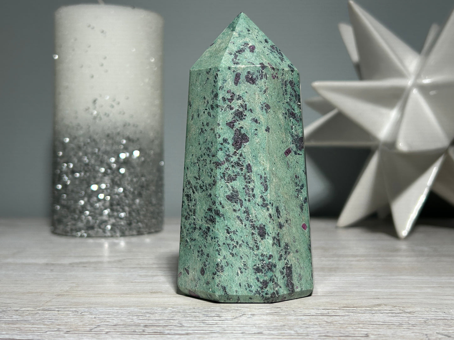 Ruby Fuchsite Tower (4.6", 116mm)