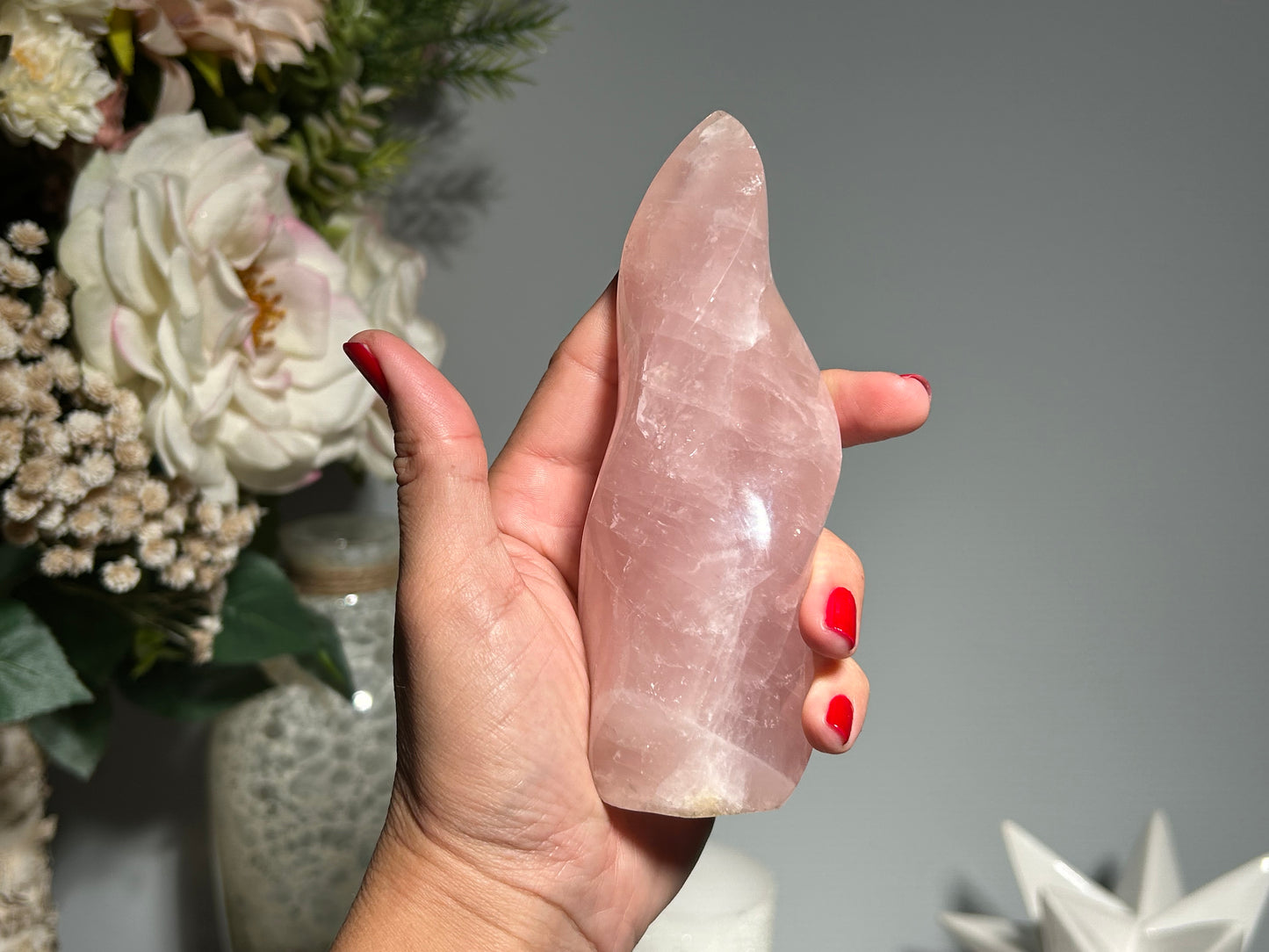 Rose Quartz Flame (5.2", 133mm)