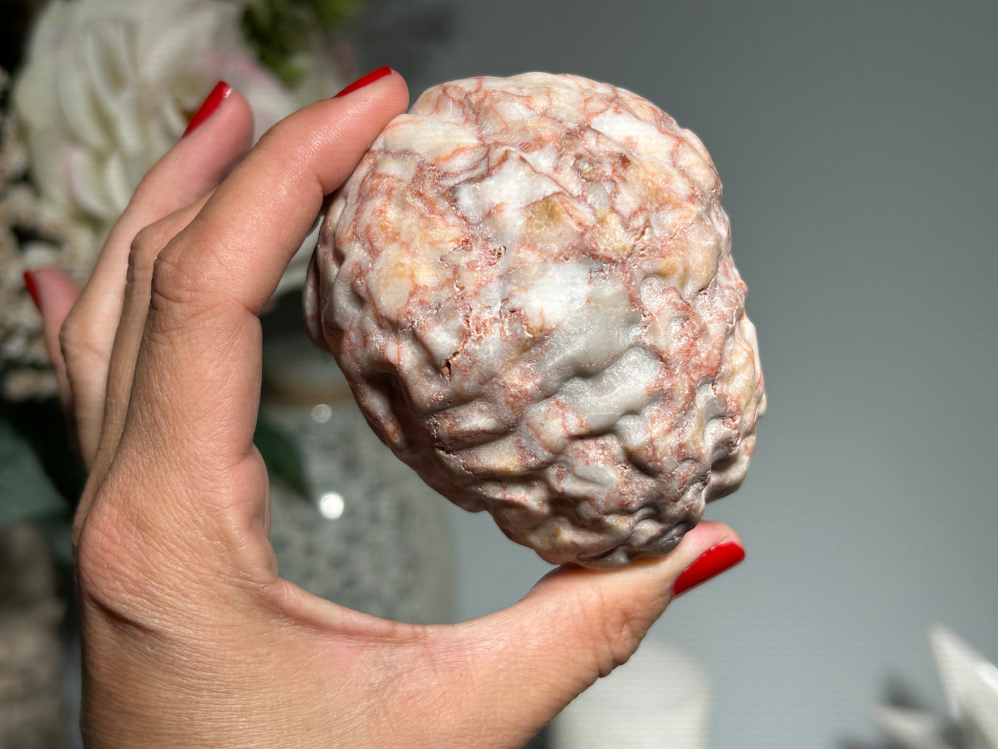 Red Vein Jasper Brain (3.2", 80mm)