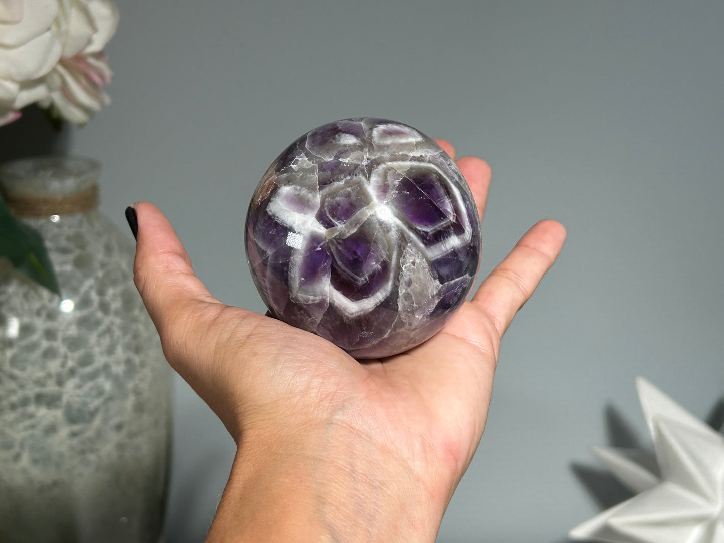 Chevron Amethyst Sphere (2.7", 68mm)